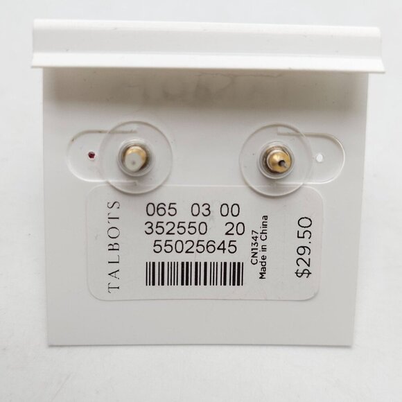 Talbots Red Crystal Flower Gold-Tone Drop Earrings - Picture 3 of 4